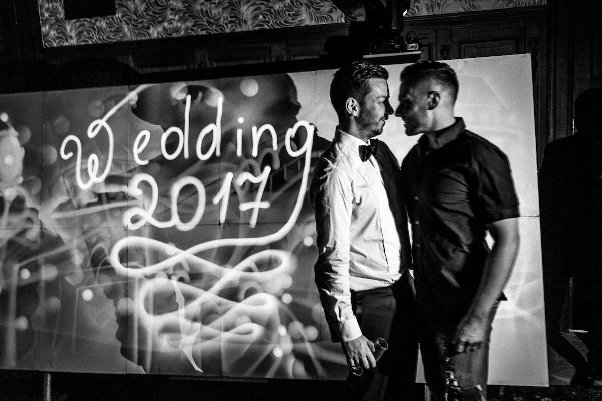 A Wedding at Platinum Palace, Wrocław | Jakub & Lyndon 121 Black-and-white portrait of Jakub and Lyndon